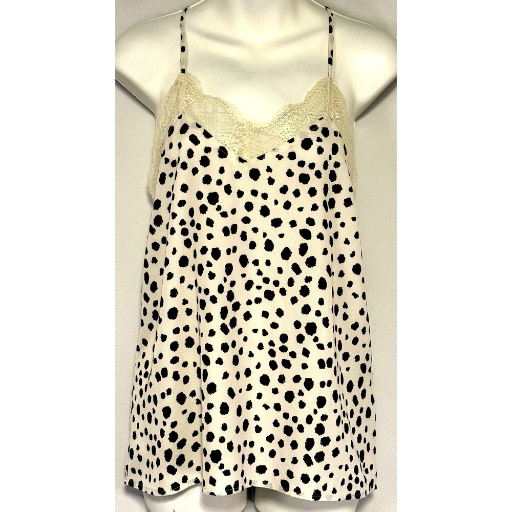 Macaron Camisole Sz S Polka Dot Lace Going-Out Boho Y2K